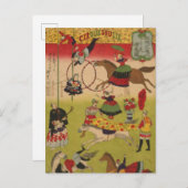Drieluik Print Shows Circus bij Yasukuni Jinja Briefkaart (Voorkant / Achterkant)