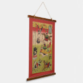 Drieluik Print Shows Circus bij Yasukuni Jinja Hangend Wandkleed (Gebogen)