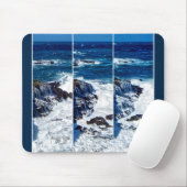 Drieluik van crashende golven op Rocks Muismat (Met muis)