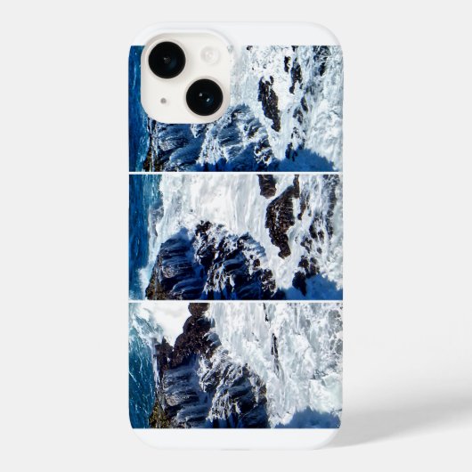 Drieluik van crashende golven op Rocks Phone Case (Achterkant)