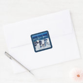 Drieluik van crashende golven op Rocks Square Stic Vierkante Sticker (Envelop)
