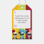Drieluik van Dia de Muertos Calavera Catrina Cadeaulabel (Achterkant)