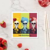 Drieluik van Dia de Muertos Calavera Catrina Servet (Insitu)