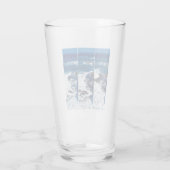 Drieluik van stormende golven op rotsen glas (Achterkant)