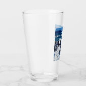 Drieluik van stormende golven op rotsen glas (Rechts)