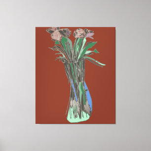 Drieluik Wall Art Imperfect Bloemen Nog steeds blo Canvas Afdruk