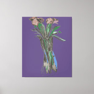 Drieluik Wall Art Imperfect Bloemen Nog steeds blo Canvas Afdruk