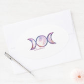 driemaal maan godin iriserende parel ovale sticker (Envelop)
