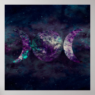 Driemaal Maan Godin Luna Universum Poster