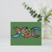 Driemaal Maan Godin Symbool Bloem Briefkaart (Staand voorkant)