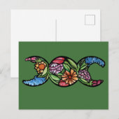 Driemaal Maan Godin Symbool Bloem Briefkaart (Voorkant / Achterkant)