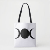 Driemaal Maan Godin Zwart & Wit Tote Bag (Voorkant)