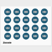 Driemaal Maan Ronde Sticker (Vel)