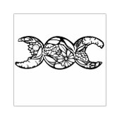 Driemaal Maangodin Symbool Bloem                   Rubberstempel (Afrduk)