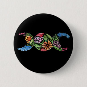 Driemaal Maansymbool Bloei Ronde Button 5,7 Cm