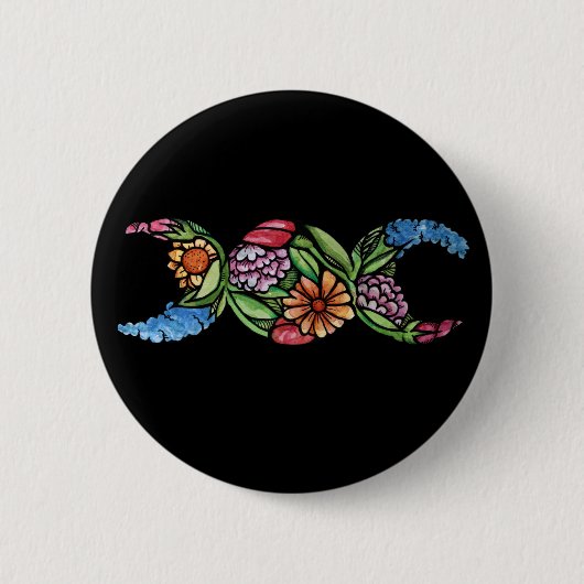 Driemaal Maansymbool Bloei Ronde Button 5,7 Cm (Voorkant)