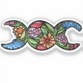 Driemaal Maansymbool Bloei Sticker (Voorkant)
