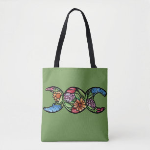 Driemaal Maansymbool Bloei Tote Bag