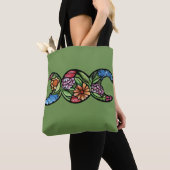 Driemaal Maansymbool Bloei Tote Bag (Dichtbij)