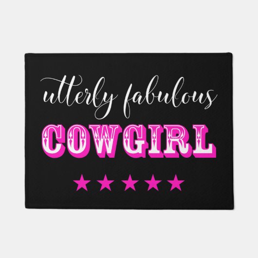 Driemaandelijks Fabulous "COWGIRL" Deurmat (Voorkant)