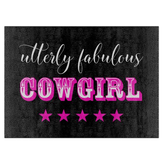 Driemaandelijks Fabulous "COWGIRL" Snijplank (Voorkant)