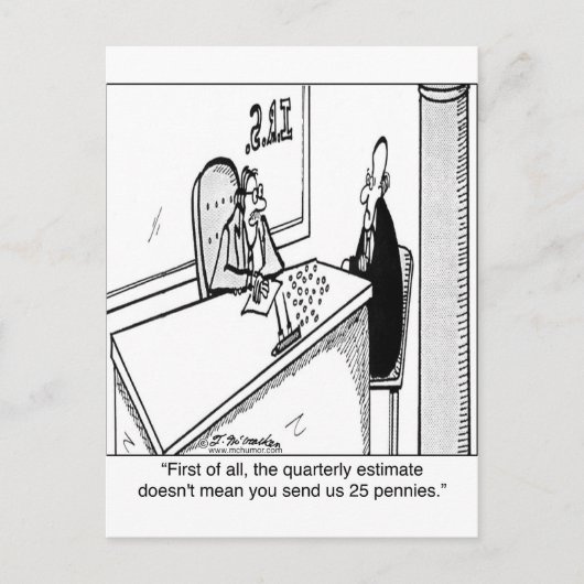 Driemaandelijkse belastingen betekenen niet dat 25 briefkaart (Voorkant)