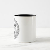 Driemaandelijkse, LIMITED EDITION Artwork van Wolf Tweekleurige Koffiemok (Center)