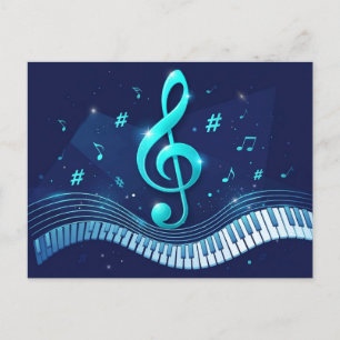 Driemaandstreepgolf en pianotoetsen briefkaart