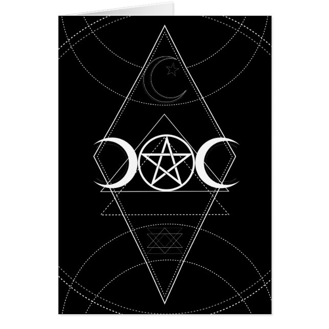 Driemaansgeometrie Pentagram Wicca Verjaardag (Voorkant)