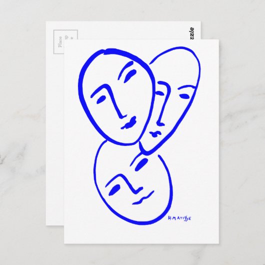 driemaskers briefkaart (Voorkant / Achterkant)