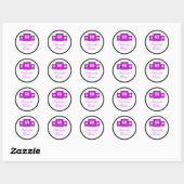 Driemonogram Paarse moderne trekkers/zegels Ronde Sticker (Vel)