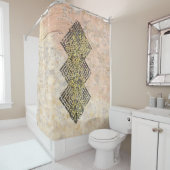 drieoogweefpatroon douchegordijn (In situ)