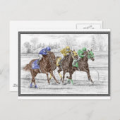 Driepaarse razen - nek en nek briefkaart (Voorkant / Achterkant)