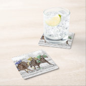 Driepaarse razen - nek en nek kartonnen onderzetters (Insitu)