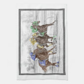 Driepaarse razen - nek en nek theedoek (Verticaal)