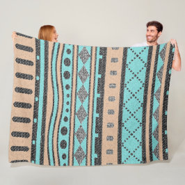 Driepartijpatroon voor peach en Turquoise Fleece Deken