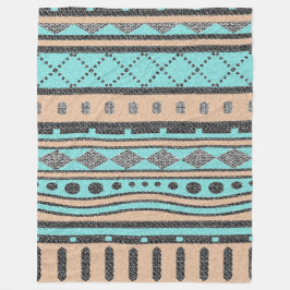 Driepartijpatroon voor peach en Turquoise Fleece Deken