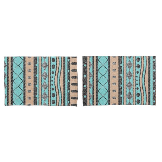 Driepartijpatroon voor peach en Turquoise Kussensloop (Voorkant-Set)