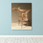 Driepodig 'chueh'-vat voor de verwarming van wijn canvas afdruk (Insitu (Houten vloer))