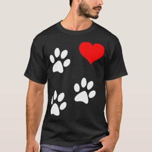 Driepootdruk 3Legged Dog Amputee Love Paws Heart T-shirt