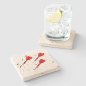 Drieporig Rode Darts Onderzetter (Zijkant)