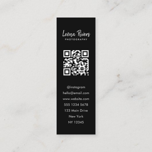 Drieportret QR Code Fotograaf Visitekaartje (Achterkant)