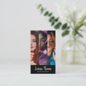 Drieportret QR Code Fotograaf Visitekaartje (Staand voorkant)