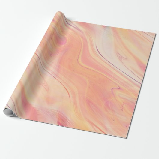 driepuntsdraai, druppelroze cadeaupapier (Uitgerold)