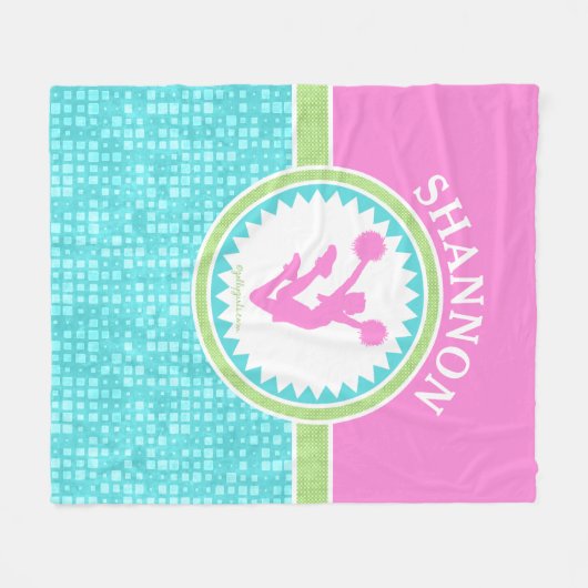 driepuntskleurenkleur met Aqua Tile Fleece Deken (Voorkant (Horizontaal))