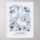  driepuntstekening van Leo Gestel Poster (Voorkant)