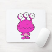 drieroog gelukkig monster heet roze muismat (Met muis)