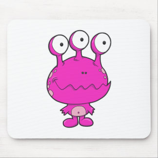 drieroog gelukkig monster heet roze muismat
