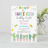 Driesta Fiesta Cactus Girl Birthday Kaart (Staand voorkant)