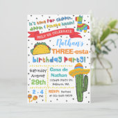 Driesta-uitnodiging | 3e verjaardag Fiesta Kaart (Staand voorkant)